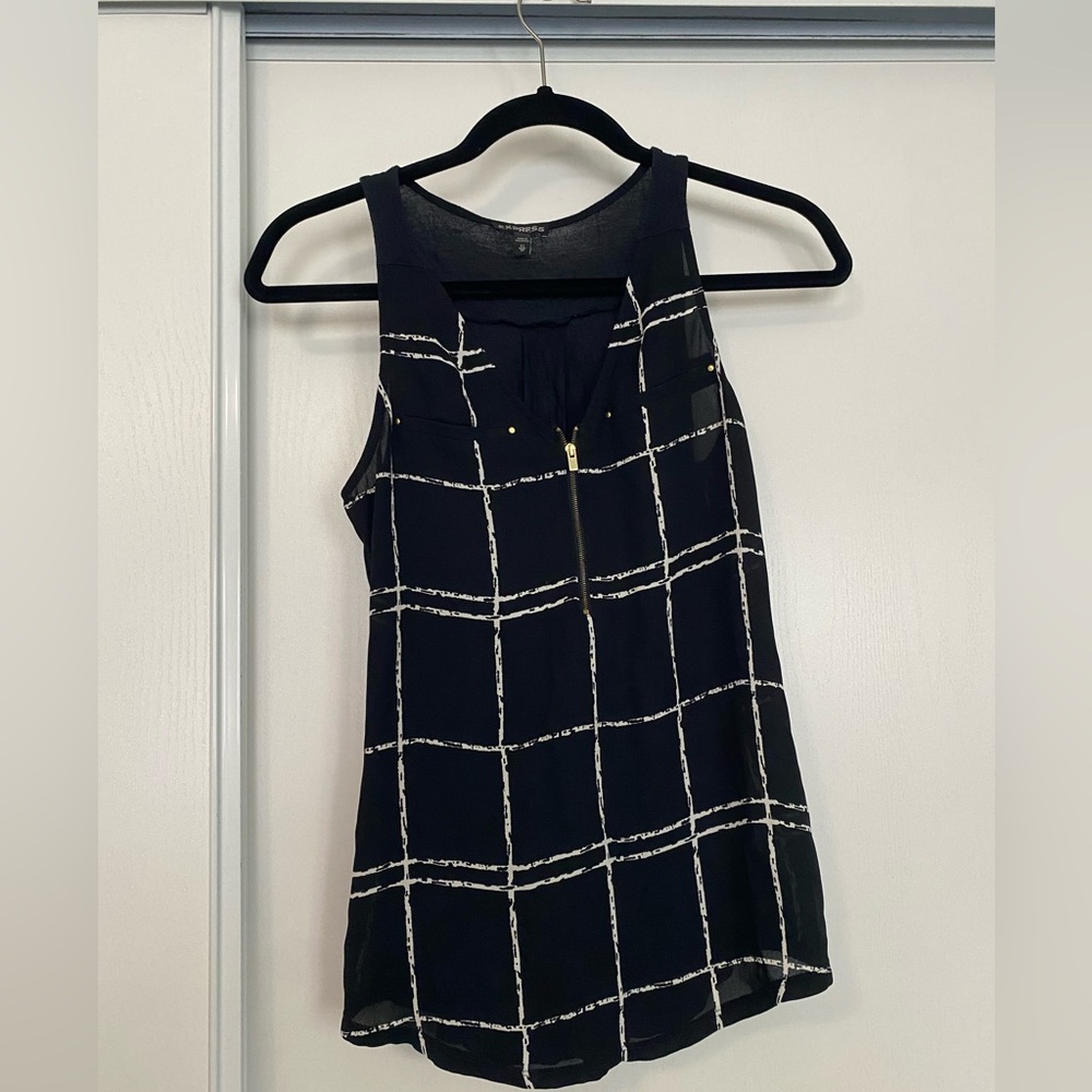 Express black with white tank top